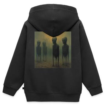 scary horror surrealizm - Kinder Premium Organic Zip Hoodie - Schwarz - Hinten - AI Model Kid Male (0cm)