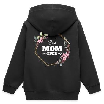 Beste Mutter Mama Geschenk - Kinder Premium Organic Zip Hoodie - Schwarz - Hinten - AI Model Kid Male (0cm)