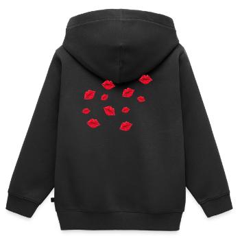 Lots of kisses - Kids Premium Organic Zip-up Hoodie - black - Back - AI Model Kid Male (0cm)