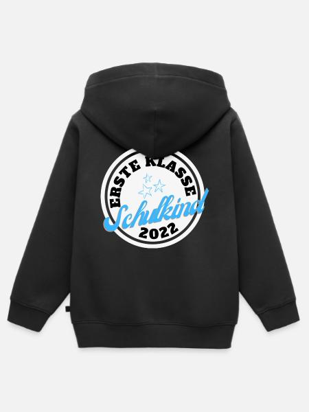 Erste Klasse Schulkind 2022 - Kinder Premium Organic Zip Hoodie - Schwarz