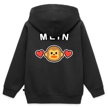 Mein Äffchen - Kosename für deinen Schatz 🐵❤️ - Kinder Premium Organic Zip Hoodie - Schwarz - Hinten - AI Model Kid Male (0cm)