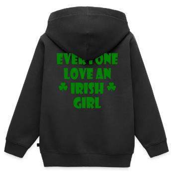 everyone loves an irish girl - Kinder Premium Organic Zip Hoodie - Schwarz - Hinten - AI Model Kid Male (0cm)
