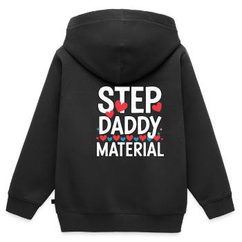 Step Daddy Material 15 - Kinder Premium Organic Zip Hoodie - Schwarz - Hinten - AI Model Kid Male (0cm)