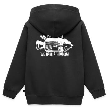 Rakete - Kinder Premium Organic Zip Hoodie - Schwarz - Hinten - AI Model Kid Male (0cm)