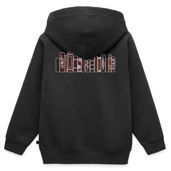 Antike braune Bücher - Kinder Premium Organic Zip Hoodie - Schwarz - Hinten - AI Model Kid Male (0cm)