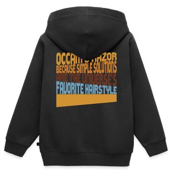 Occams Razor - Kids Premium Organic Zip-up Hoodie - black - Back - AI Model Kid Male (0cm)