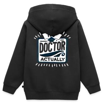 It's Doctor Actually 15 - Kinder Premium Organic Zip Hoodie - Schwarz - Hinten - AI Model Kid Male (0cm)