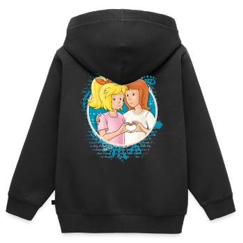 Bibi und Tina Freunde für immer - Kinder Premium Organic Zip Hoodie - Schwarz - Hinten - AI Model Kid Male (0cm)