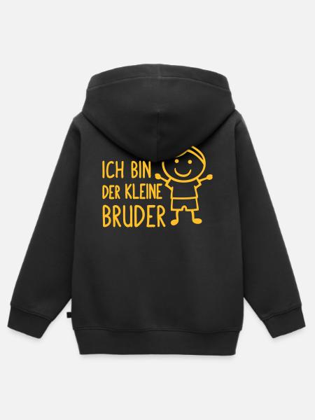 Der kleine Bruder - Kinder Premium Organic Zip Hoodie - Schwarz