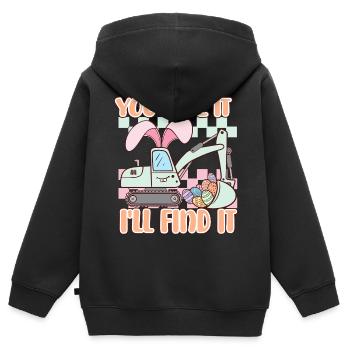 Ostern - Kinder Premium Organic Zip Hoodie - Schwarz - Hinten - AI Model Kid Male (0cm)