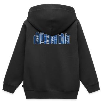 Antike blaue Bücher - Kinder Premium Organic Zip Hoodie - Schwarz - Hinten - AI Model Kid Male (0cm)