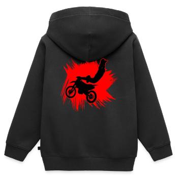 Motocross Motorcycle - Kids Premium Organic Zip-up Hoodie - black - Back - AI Model Kid Male (0cm)