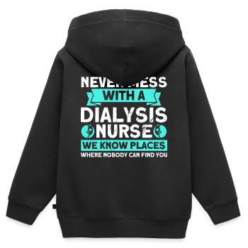 Krankenschwestern Dialyse Behandlung Krankenpflege - Kinder Premium Organic Zip Hoodie - Schwarz - Hinten - AI Model Kid Male (0cm)