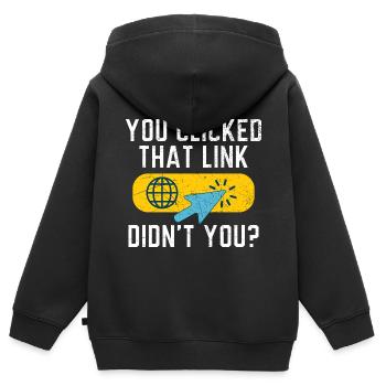 En cas de cyberattaques, il suffit de tirer des câbles - Sweat Premium à capuche zippé enfant bio - noir - Dos - AI Model Kid Male (0cm)