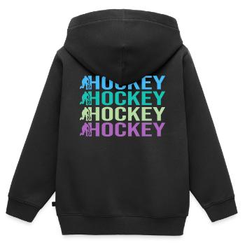 Field Hockey Hockey Time Hockey Hockey Field - Kids Premium Organic Zip-up Hoodie - black - Back - AI Model Kid Male (0cm)