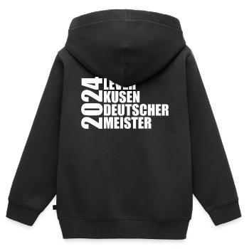 Leverkusen - Deutscher Meister 2024 - Kinder Premium Organic Zip Hoodie - Schwarz - Hinten - AI Model Kid Male (0cm)