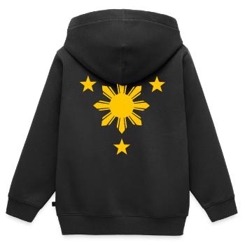 Filipino Filipina Philippinen Flagge Sun Stars - Kinder Premium Organic Zip Hoodie - Schwarz - Hinten - AI Model Kid Male (0cm)