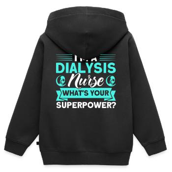 Dialyse Schwester Dialyse Behandlung Dialyse Gesch - Kinder Premium Organic Zip Hoodie - Schwarz - Hinten - AI Model Kid Male (0cm)