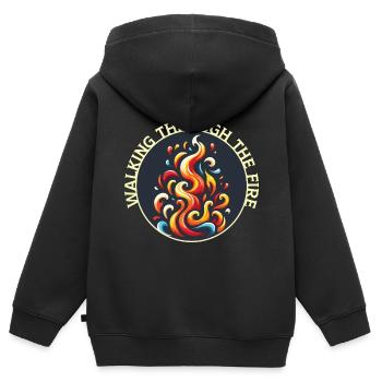 Songtexte Musikliebhaber Songwriter Musikfestival - Kinder Premium Organic Zip Hoodie - Schwarz - Hinten - AI Model Kid Male (0cm)