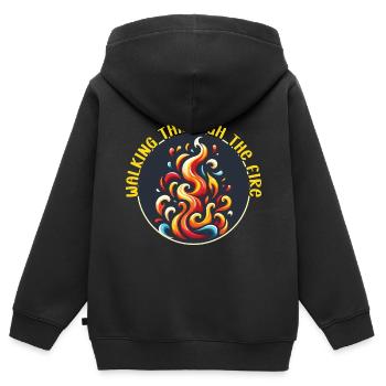 Songtexte Musikliebhaber Songwriter Musikfestival - Kinder Premium Organic Zip Hoodie - Schwarz - Hinten - AI Model Kid Male (0cm)