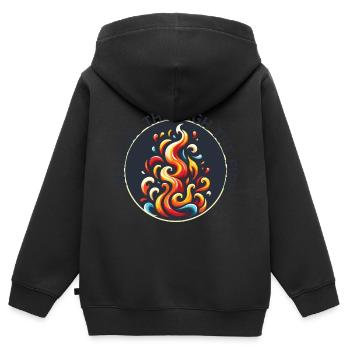 Songtexte Musikliebhaber Songwriter Musikfestival - Kinder Premium Organic Zip Hoodie - Schwarz - Hinten - AI Model Kid Male (0cm)