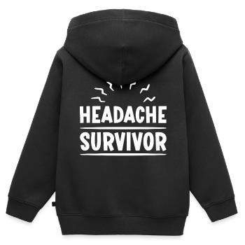 Headache Survivor 2 - Kinder Premium Organic Zip Hoodie - Schwarz - Hinten - AI Model Kid Male (0cm)