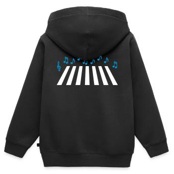 Music Road - Kinder Premium Organic Zip Hoodie - Schwarz - Hinten - AI Model Kid Male (0cm)