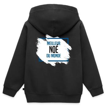 Noé - Sweat Premium à capuche zippé enfant bio - noir - Dos - AI Model Kid Male (0cm)