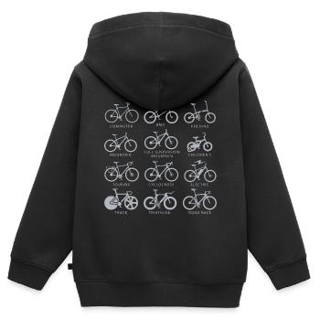 Vélos velos velos velo cycliste cyclisme - Sweat Premium à capuche zippé enfant bio - noir - Dos - AI Model Kid Male (0cm)