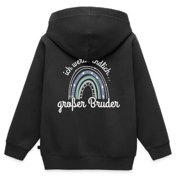 Ich werde Großer Bruder / Großer Bruder 2023 - Kinder Premium Organic Zip Hoodie - Schwarz - Hinten - AI Model Kid Male (0cm)