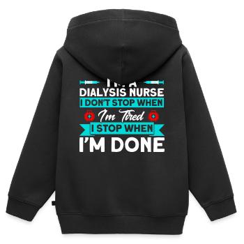 Dialyse Behandlung Dialyse Dialyse Schwester Gesch - Kinder Premium Organic Zip Hoodie - Schwarz - Hinten - AI Model Kid Male (0cm)