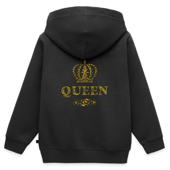 Queen - Kids Premium Organic Zip-up Hoodie - black - Back - AI Model Kid Male (0cm)