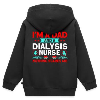 Dialyse Krankenpflege Dialyse Behandlung Geschenk - Kinder Premium Organic Zip Hoodie - Schwarz - Hinten - AI Model Kid Male (0cm)
