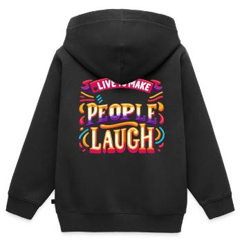 Live To Make People Laugh 9 - Kinder Premium Organic Zip Hoodie - Schwarz - Hinten - AI Model Kid Male (0cm)