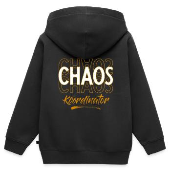 Coordonnatrice du chaos - Sweat Premium à capuche zippé enfant bio - noir - Dos - AI Model Kid Male (0cm)