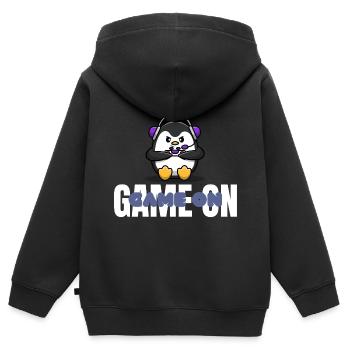 Game On Gaming Geschenk - Kinder Premium Organic Zip Hoodie - Schwarz - Hinten - AI Model Kid Male (0cm)