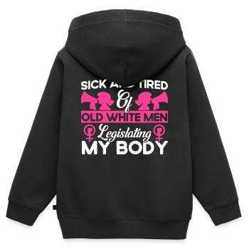 Gender equality Gender equality - Kids Premium Organic Zip-up Hoodie - black - Back - AI Model Kid Male (0cm)
