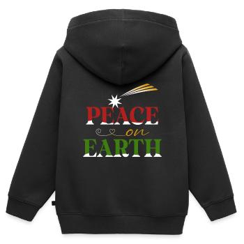 Peace on Earth - Kids Premium Organic Zip-up Hoodie - black - Back - AI Model Kid Male (0cm)