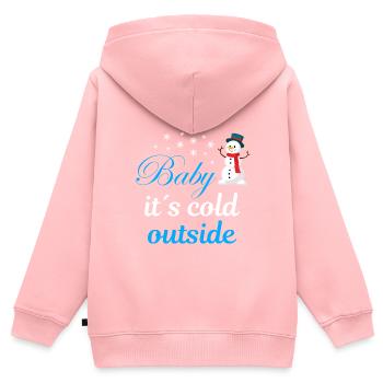 Baby its cold outside - Kinder Premium Organic Zip Hoodie - Rosa - Hinten - AI Model Kid Female (0cm)