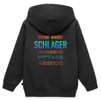 Schlager encore et encore - Sweat Premium à capuche zippé enfant bio - noir - Dos - AI Model Kid Male (0cm)