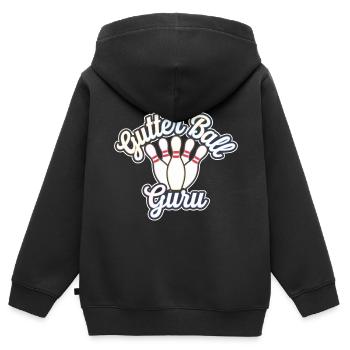 Gutter Ball Guru 12 - Kinder Premium Organic Zip Hoodie - Schwarz - Hinten - AI Model Kid Male (0cm)