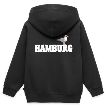 Hamburg Moewe - Kinder Premium Organic Zip Hoodie - Schwarz - Hinten - AI Model Kid Male (0cm)
