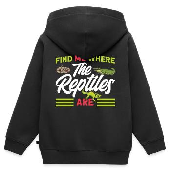 Reptiles Reptile Lovers Lézards Cadeau - Sweat Premium à capuche zippé enfant bio - noir - Dos - AI Model Kid Male (0cm)