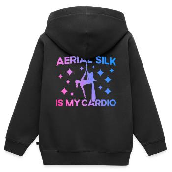 Aerial Silk Aerial Yoga Gymnastinnen Aerial Yoga G - Kinder Premium Organic Zip Hoodie - Schwarz - Hinten - AI Model Kid Male (0cm)