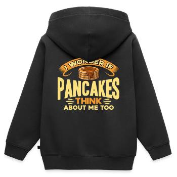 Pfannkuchen Liebhaber Pfannkuchen Pfannkuchen Tag - Kinder Premium Organic Zip Hoodie - Schwarz - Hinten - AI Model Kid Male (0cm)