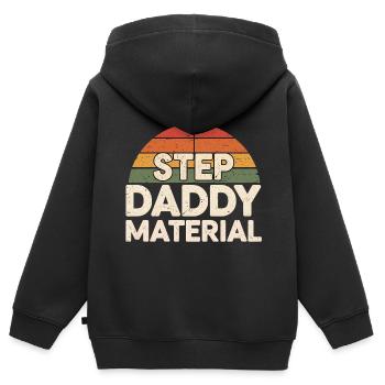 Step Daddy Material 18 - Kinder Premium Organic Zip Hoodie - Schwarz - Hinten - AI Model Kid Male (0cm)