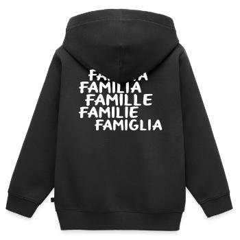 Familie - Kinder Premium Organic Zip Hoodie - Schwarz - Hinten - AI Model Kid Male (0cm)