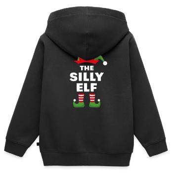 The Silly Elf - Kids Premium Organic Zip-up Hoodie - black - Back - AI Model Kid Male (0cm)