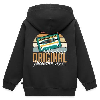 Dezember 2003 - Legenden Wurden 2003 Geboren - Kinder Premium Organic Zip Hoodie - Schwarz - Hinten - AI Model Kid Male (0cm)