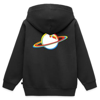 planète - Sweat Premium à capuche zippé enfant bio - noir - Dos - AI Model Kid Male (0cm)